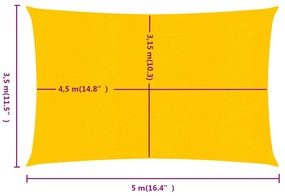 ΠΑΝΙ ΣΚΙΑΣΗΣ ΟΡΘΟΓΩΝΙΟ ΚΙΤΡΙΝΟ 3,5X5 Μ. HDPE 160 ΓΡ./Μ² 311572