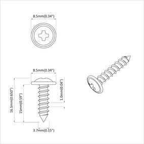 vidaXL Βίδα 13636 pcs Ασημί M4 x 16 χιλ Ατσάλι