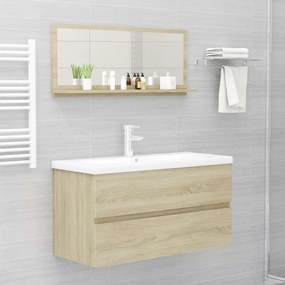vidaXL Καθρέφτης Μπάνιου Sonoma Δρυς 90 x 10,5 x 37 εκ. Μοριοσανίδα