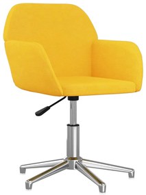 vidaXL Καρέκλα Γραφείου Περιστρεφόμενη Ανοιχτό Κίτρινο Υφασμάτινη