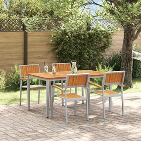 vidaXL Σέτ φαγητού για κήπο 5 pcs Γκρι και καφέ 150 x 90 x 75 cm