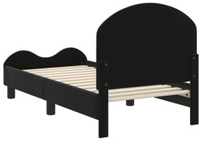 vidaXL Κρεβατική βάση για παιδιά με προσκέφαλο Μαύρο 70 x 140 cm