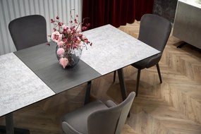 TIZIANO extension table, color: top - light grey / dark grey, legs - dark grey DIOMMI V-CH-TIZIANO-ST