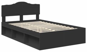 vidaXL Σκελετός Κρεβατιού Μαύρο 120 x 190 cm Στερεά ξυλεία πεύκου