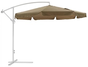 HANGING UMBRELLA Φ300x240cm.  ROUND BASE WITH 4 FEET MOCHA WHITE