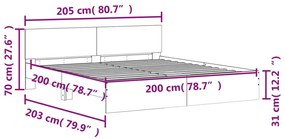 ΠΛΑΙΣΙΟ ΚΡΕΒΑΤΙΟΥ ΜΕ ΚΕΦΑΛΑΡΙ SONOMA ΔΡΥΣ 200 X 200 ΕΚ. 3207457