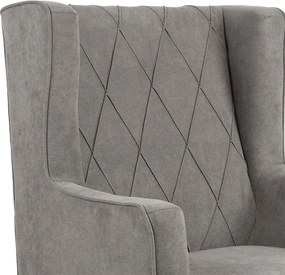 Πολυθρόνα - μπερζέρα Efficient ύφασμα γκρι-μαύρο 72x97x100εκ 72x89x100 εκ.