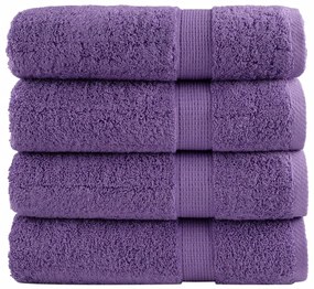 vidaXL Πετσέτες Μπάνιου Premium SOLUND 4 τεμ. Μωβ 100x150 εκ. 600 γρ./μ²