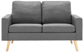 vidaXL Καναπές Διθέσιος Ανοιχτό Γκρι Υφασμάτινος