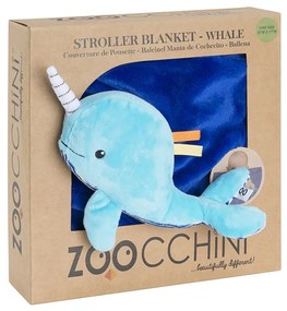 Κουβέρτα Με Λούτρινο Παιχνίδι Fleece 68,5x100εκ. Stroller Blanket Whale Buddy Zoocchini ZOO3004