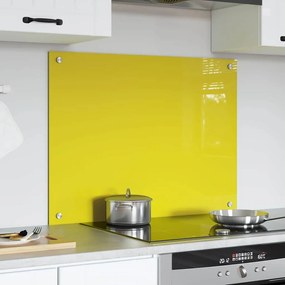 vidaXL Κουζίνα Πίσω τοίχος Κίτρινος 80x60x0,6 εκ. Σκληρυμένο γυαλί