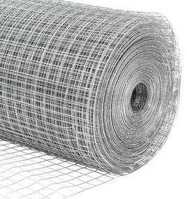 vidaXL Γαλβανισμένος Φράχτης  με 11 Υποστηρίγματα Ασημί 0.4x25 μ. Χάλυβας