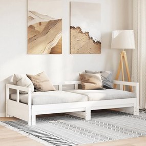 VidaXL Καναπές Κρεβάτι Χωρίς Στρώμα Λευκό 90x200 εκ. Μασίφ Ξύλο Πεύκου