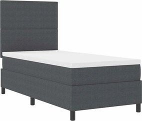 vidaXL LED Κρεβάτι με βάθρο Σκούρο Γκρι και Λευκό 90 x 190 cm