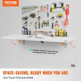 VEVOR Wall Mounted Floating Folding Table Laptop Desk Home Office 43.31x18.11 in
