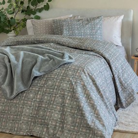 Φανελένια Σεντόνια Μονά (Σετ) Palamaiki Flannel FB0228 Γκρι ΜΕ ΛΑΣΤΙΧΟ 110x200+32