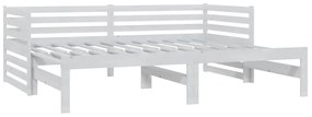 vidaXL Καναπές Κρεβάτι Λευκός 2 x (90 x 200) εκ. από Μασίφ Ξύλο Πεύκου