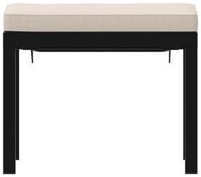 vidaXL Υποπόδιο Κήπου Μαύρο Ατσάλι με Ηλεκτρ. Βαφή με Μαξιλάρι