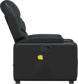 vidaXL Πολυθρόνα Μασάζ Ανακλινόμενη Μαύρη από Συνθετικό Δέρμα