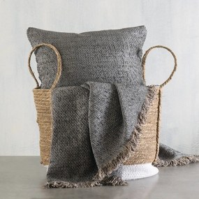 Ριχτάρι Rowen Grey Ρυθμός Πολυθρόνα 160x180cm Chenille,Βαμβάκι,Polyester