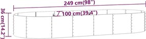 vidaXL Ζαρντινιέρα Ανθρακί 249x100x36εκ Γαλβανισμένος χάλυβας