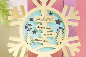 Σετ των 3 Intra απο ξύλο plywood 3mm-4mm πάχος Χριστουγεννιάτικο Στολίδι ΒΟΡΕΙΟΣ ΠΟΛΟΣ Δίασταση 2x2 cm INTRAFABR-15381165