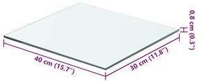 vidaXL Ράφι Πάνελ Διάφανο 40 x 30 εκ. Γυάλινο