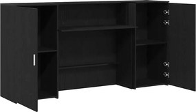 vidaXL Γραφείο υποδοχής Μαύρο Δρυς 200x50x103,5 εκ. Επεξεργασμένο Ξύλο