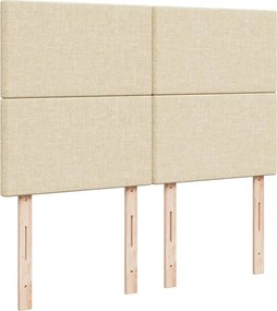 vidaXL Κρεβάτι Boxspring με Στρώμα Κρεμ 140x200 εκ. Υφασμάτινο