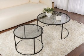 Σετ Τραπεζιών Σαλονιού Μαύρο CEVEGE 60x60x39