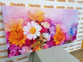 Εικόνα ελαιογραφία με πολύχρωμα λουλούδια - 100x50