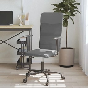 Καρέκλα Γραφείου Ρυθμ. Ύψος Μαύρη Διχτυωτό Ύφασμα/Συνθ. Δέρμα - Γκρι