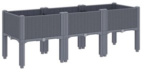 vidaXL Ζαρντινιέρα Κήπου με Πόδια Μπλε Γκρι 120x40x42 εκ. Πολυπροπυλένιο