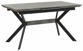 Τραπέζι Berwyn 1217, Σκυρόδεμα, Μαύρο, 76x80x140cm, 42 kg, Επιμήκυνση, Ινοσανίδες μέσης πυκνότητας, Μέταλλο | Epipla1.gr