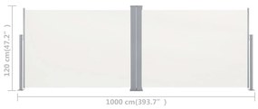Σκίαστρο Πλαϊνό Συρόμενο Κρεμ 120 x 1000 εκ. - Κρεμ
