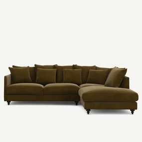 Γωνιακός καναπές-κρεβάτι με βελούδο, Lazare