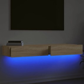 Έπιπλα Τηλεόρασης με LED 2 τεμ. Sonoma Δρυς 60x35x15,5 εκ. - Καφέ