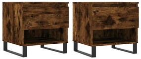 vidaXL Τραπεζάκια Σαλονιού 2 τεμ. Καπνιστή Δρυς 50x46x50 εκ Επεξ. Ξύλο