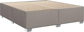 vidaXL Κρεβάτι Boxspring με Στρώμα Taupe 200x200 εκ. Υφασμάτινο