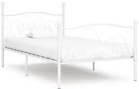 vidaXL Πλαίσιο Κρεβατιού με Τελάρο Λευκό 100 x 200 εκ. Μεταλλικό