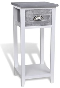 vidaXL Κομοδίνο με 1 Συρτάρι Γκρι / Λευκό