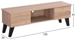 ΕΠΙΠΛΟ ΤΗΛΕΟΡΑΣΗΣ IREN  ΜΕΛΑΜΙΝΗ ΣΕ SONAMA OAK-ΜΑΥΡΟ 120x32,5-34x41Yεκ.