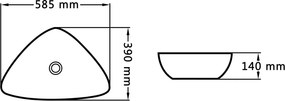 vidaXL Νιπτήρας Λευκός 58,5 x 39 x 14 εκ. Κεραμικός
