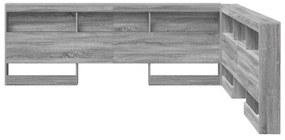 vidaXL Κεφαλάρι Αποθήκης με ράφι Γκρι sonoma 180 cm Επεξεργασμένο ξύλο