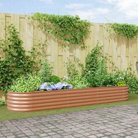 vidaXL Ανεβασμένο Κρεβάτι Καφέ 320 x 80 x 44 cm Ατσάλι