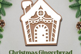 Σετ των 3 Intra απο ξύλο plywood 3mm-4mm πάχος Χριστουγεννιάτικο μελόψωμο στολίδι Δίασταση 8x8 cm INTRAFABR-81326260