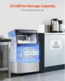 VEVOR Commercial Ice Maker Freestanding Cabinet Machine 110lbs/24H 50 Ice Cubes
