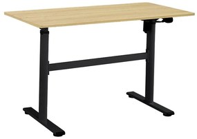 Height adjustable work desk with Karla sonoma-black 120x60x72/115cm 120x115x72 εκ.