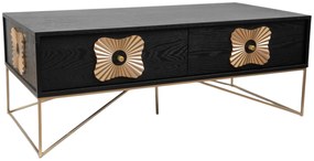 Τραπεζάκι Σαλονιού Mdf Μαύρο-Χρυσό 120x60x45εκ. Zen Collection 24.39.51293