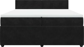 vidaXL Κρεβάτι Boxspring με Στρώμα Μαύρο 200x200 εκ. Βελούδινο